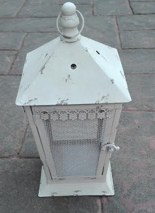 vintage grey square lantern to hire