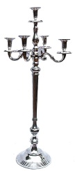 silver aliminium candleabra to hire