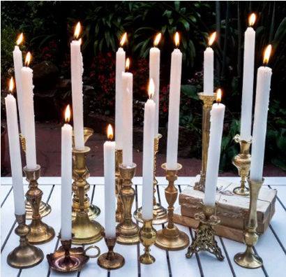 gold brass candlesticks to hire