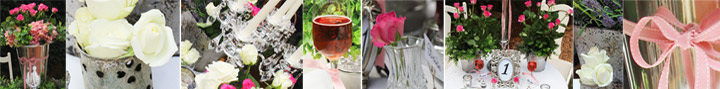 Moi Decor Wedding Hire Glamour Rentals with silver candelabras,votives and mirror boxes